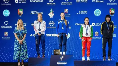 Israel's Yulia Sachkov wins gold at the 2025 World Kickboxing Championships, Nov. 28, 2025. Credit: Israel Kickboxing Federation.