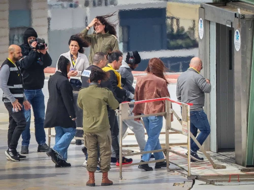 An Israel Defense Forces helicopter carrying released hostage Avera Mengistu arrives at Tel Aviv Sourasky Medical Center's Ichilov Hospital, Feb. 22, 2025. Photo by Yossi Zamir/Flash90.