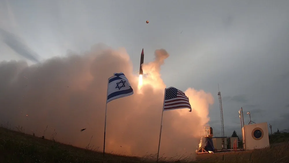 The Arrow 3 missile-defense system is tested in Alaska, July 28, 2019. Credit: Israeli Defense Ministry.