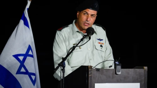 Israel Defense Forces' Deputy Chief of Staff Maj. Gen. Eyal Zamir speaks at a graduation ceremony for new Israel Navy officers in Haifa on Sept. 4, 2019. Photo by Flash90.