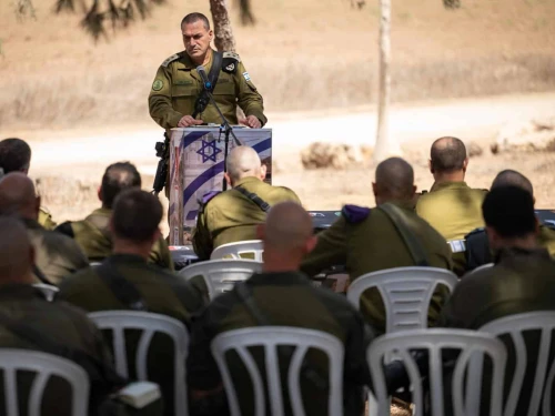 IDF Chief of Staff Lt. Gen. Eyal Zamir addresses commanders ahead of the next phase of Operation "Gideon's Chariot's II" against the Hamas terror regime in Gaza on Sept. 10, 2025. Credit: IDF.