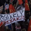 An anti-Israel BDS movement protest in London. Credit: Claudia Gabriela Marques Vieira via Wikimedia Commons.