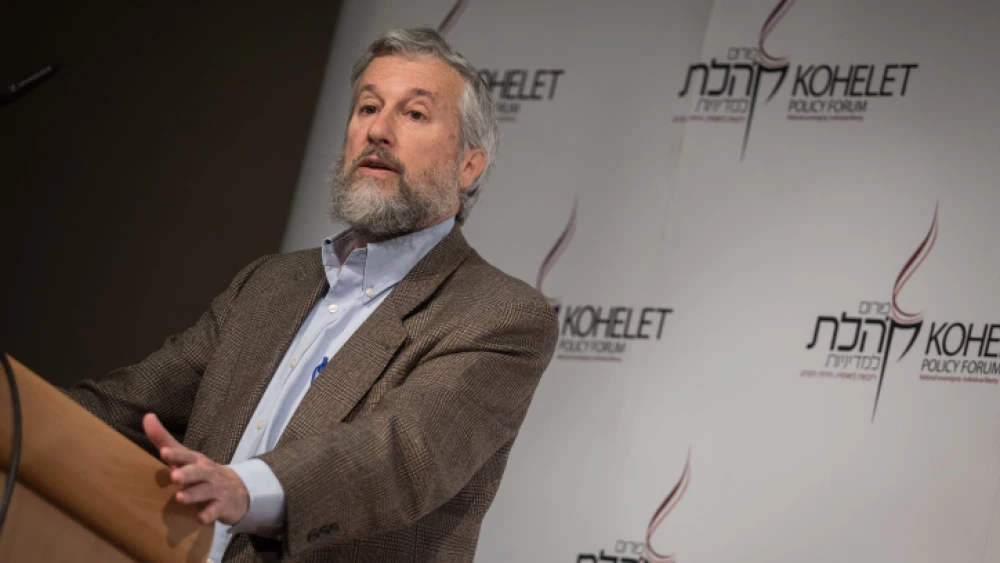 Prof. Moshe Koppel, chairman of the Kohelet Policy Forum, speaks at a conference at the Begin Heritage Center in Jerusalem, Oct. 24, 2017. Photo by Hadas Parush/Flash90.