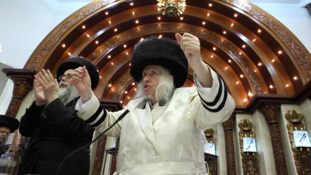 The Kaliver Rebbe, Rabbi Menachem Mendel Taub, Aug. 9, 2009. Photo by Yaakov Naumi/Flash90.