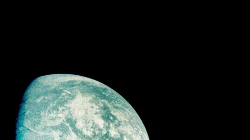 A photo of Earth taken by one of the “Beresheet” spacecraft’s perimeter cameras on March 19, 2019, from a distance of 15,000 kilometers. The photo shows South America. Credit: “Beresheet.”