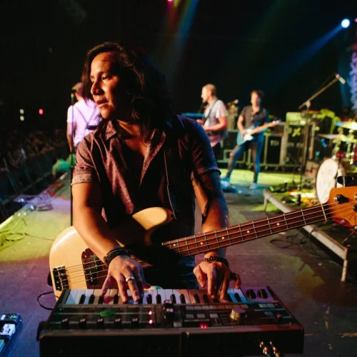 American Authors bassist Dave Rublin performing onstage. Credit: Twitter.