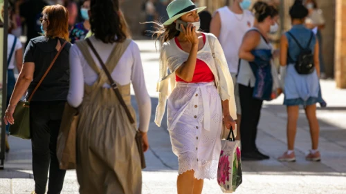 Jerusalemites walk and shop at the Mamilla Mall near Jerusalem's Old City on June 24, 2020. Photo by Olivier Fitoussi/Flash90.