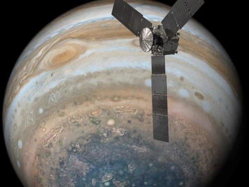 Juno spacecraft above Jupitor