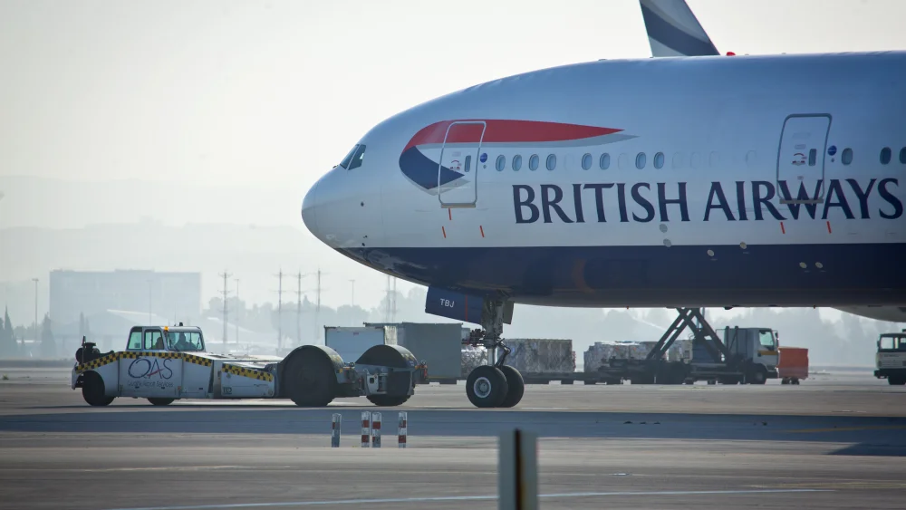A British Airways flight seen at the airstrip at the Ben Gurion International Airport. February 26, 2015. Photo by Moshe Shai/Flash90.