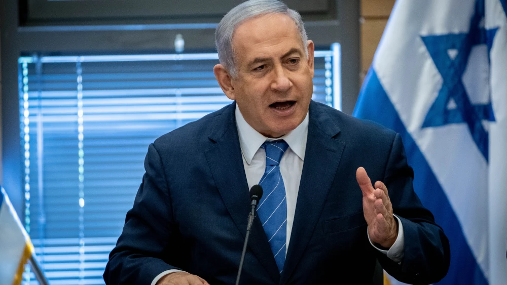 Israeli Prime Minister Benjamin Netanyahu leads a Likud Party meeting at the Knesset on Sept. 23, 2019. Photo by Yonatan Sindel/Flash90