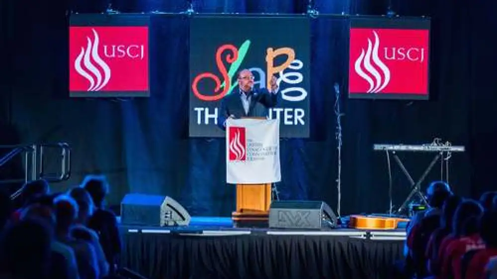 Click photo to download. Caption: Rabbi Steven Wernick, CEO of The United Synagogue of Conservative Judaism (USCJ), speaks at USCJ's November 2015 convention in Chicago. Credit: USCJ.