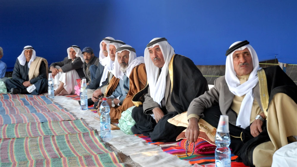 Notable Bedouin of the Abu Basma Regional Council in southern Israel, near the city of Dimona. Credit: Moshe Milner/GPO.