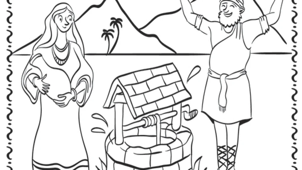 The Challah Crumbs coloring page for the Torah portion (parshah) of Chukat. Credit: Challah Crumbs.