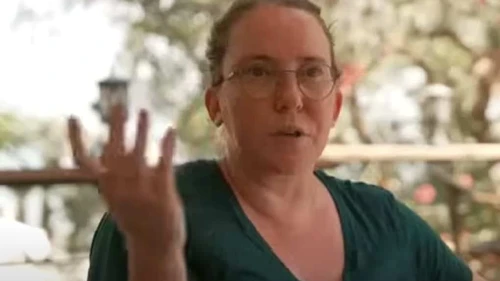 Tali Enoshi-Arad, who survived Hamas's Oct. 7 massacre at Kibbutz Holit, shares her story with the USC Shoah Foundation. Source: Screenshot.