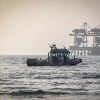 Police and rescue teams search for a diver who went missing after being attacked by sharks, of the coast of Hadera, April 22, 2025. Photo by Arie Leib Abrams/Flash90.