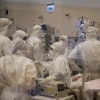 Medical staff at the coronavirus ward of the Ziv Medical Center in Tzfat, on Oct. 7, 2020. Photo by David Cohen/Flash90.