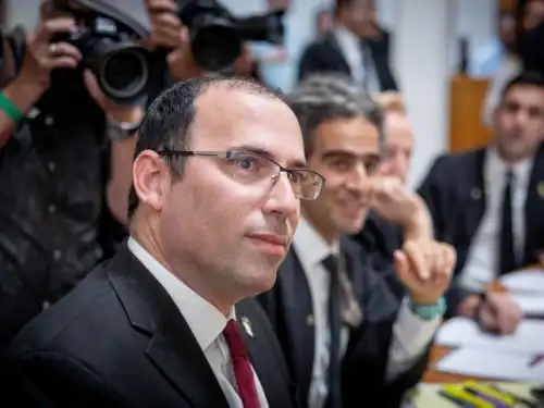 MK Simcha Rothman during the hearing at the Supreme Court in Jerusalem on the "reasonableness law," Sept. 12, 2023. Photo by Yonatan Sindel/Flash90.