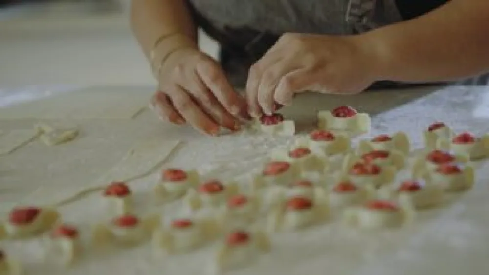 Dr. Nof Atamna-Ismaeel making manti lamb dumplings. Photo courtesy of Cohen Media Group