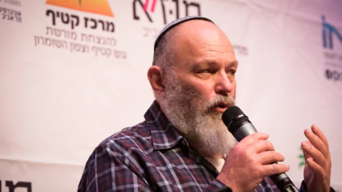 Effi Eitam speaks during the Gush Katif conference at the Tel Aviv Museum on March 23, 2017. Photo by Yossi Zeliger/Flash90.