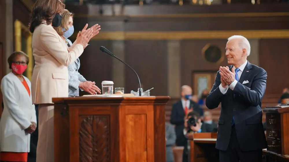 U.S. President Joe Biden delivering an address to a Joint Session of Congress on April 28, 2021. Source: POTUS/Twitter.