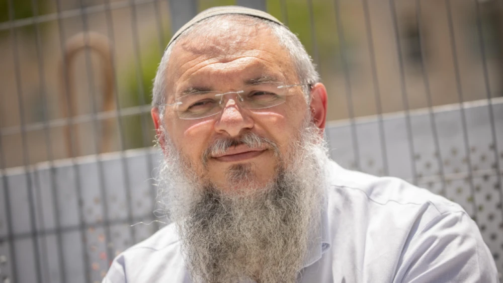 Gush Etzion Regional Council Chairman Shlomo Ne'eman attends a press conference of the Yesha Council outside the Prime Minister's Office in Jerusalem, Aug. 12, 2021. Credit: Yonatan Sindel/Flash90.