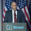 The PLO's envoy to Britain Husam Zomlot, then ambassador to the U.S., speaks at J Street's national conference in Washington, April 16, 2018. Source: Screenshot.