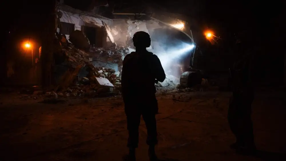 Israeli forces demolishing the home of a terrorist in Bal’a, Samaria, who took part in the deadly Nov. 2, 2023, attack at the Beit Lid Junction, Dec. 31, 2024. Credit: IDF.