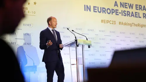 Carsten Ovens, executive director of ELNET Germany, speaks at the ELNET International Policy Conference in Paris, May 2023. Courtesy: ELNET.
