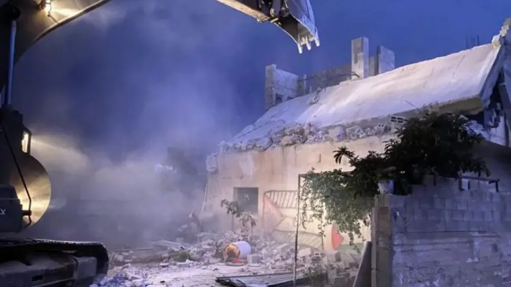 IDF forces destroy the home of Palestinian terrorist and murderer Khalil Dweikat in Rujeib in northern Judea and Samaria on Nov. 1, 2020. Credit: IDF Spokesperson's Unit.