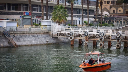 The beach promenade in the northern Israeli city of Tiberias, right by the Sea of Galilee, on Feb. 3, 2025. Photo by David Cohen/Flash90.