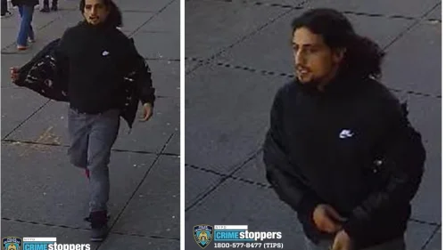 Still shots from video footage of the assailant in an anti-Semitic attack in New York City in December 2021. Source: NYPD's Hate Crimes Task Force.