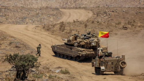 Israeli soldiers during a drill near the Israeli-Syrian border in the Golan Heights, on Aug. 4, 2020. Photo by David Cohen/Flash90.