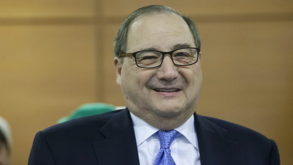 Abraham Foxman, national director of the Anti-Defamation League, gets the annual Begin award at the Menahem Begin Heritage Foundation in Jerusalem on June 11, 2014. Photo by Yonatan Sindel/Flash90.