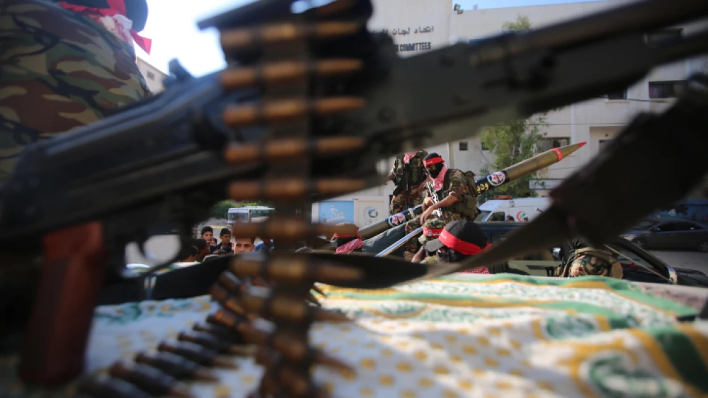 Palestinians take part in a rally organized by the Popular Front for the Liberation of Palestine (PFLP) on the anniversary of the killing of Abu Ali Mustafa, in Gaza City, on Aug. 31, 2019. Photo by Hassan Jedi/Flash90.