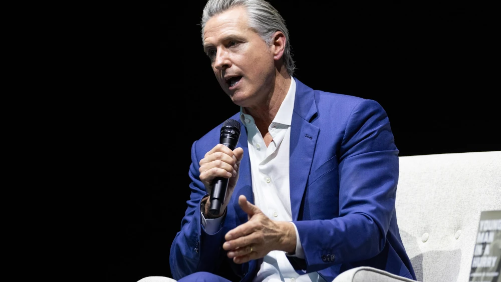 California Gov. Gavin Newsom at an event promoting his book “Young Man in a Hurry,“ reflects on his life and career, in San Francisco on Feb. 28, 2026. Photo by Benjamin Fanjoy/Getty Images.