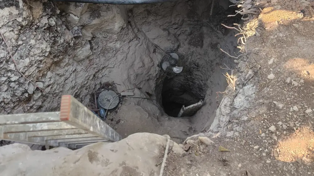 A tunnel shaft under excavation is seen in Qalqilya, Samaria, after Israeli police said they uncovered the site and seized weapons, Sept. 24, 2026. Credit: Israel Police Spokesperson’s Unit.