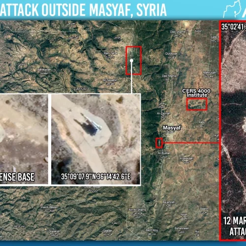 A daytime airstrike in Syria on March 12, 2023 that has been attributed to Israel may have been linked to Hezbollah's precision-missile program. Credit: Alma Center.