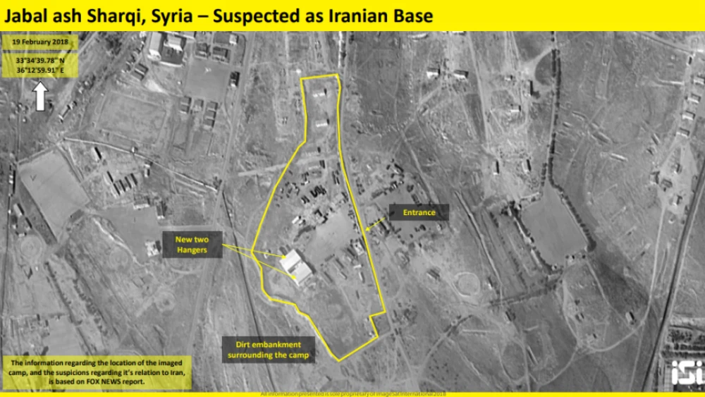 Satellite photos of a purported Iranian base outside of Damascus. Credit: ImageSat International.