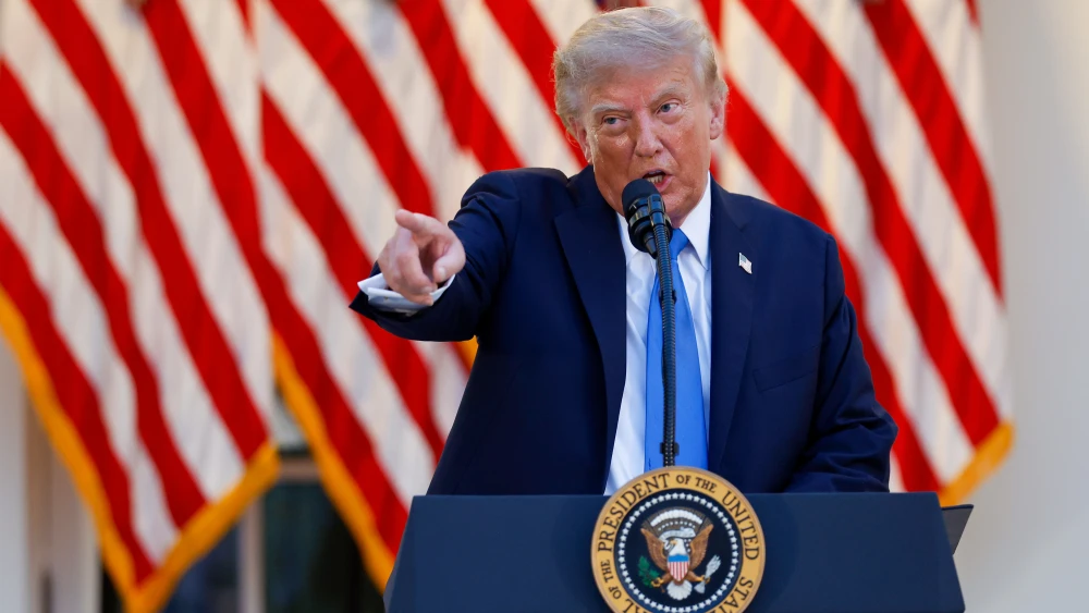 U.S. President Donald Trump speaks as he hosts a dinner in the Rose Garden at the White House on Sept. 2, 2026 in Washington, DC. Photo by Kevin Dietsch/Getty Images.