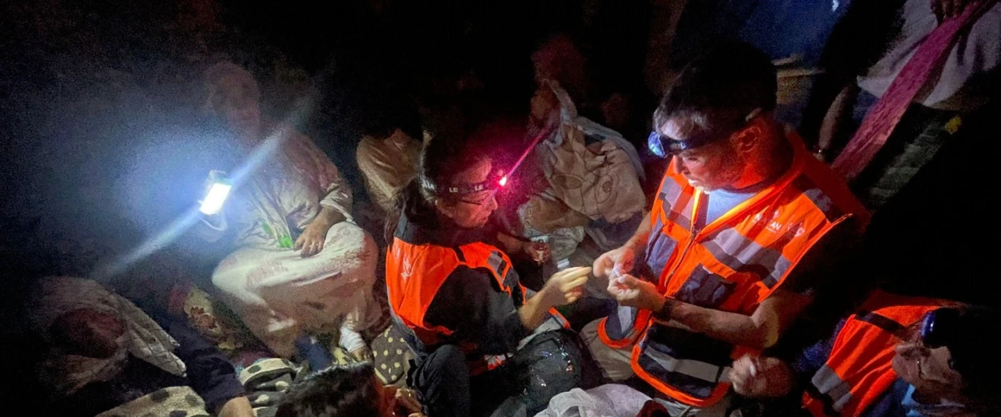 A NATAN Worldwide Disaster Relief team provides essential rescue and medical assistance following a deadly earthquake in Morocco in September 2023. Credit: NATAN.