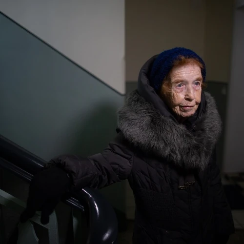 Eve Kugler exploring her childhood home at Reilstraße 18 in Halle, Germany. Credit: Courtesy.