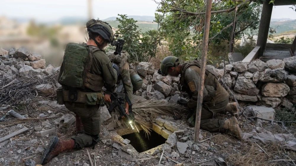IDF soldiers uncover an underground Hezbollah terror infrastructure some five miles north to the Israeli border during operations in June 2026. Credit: IDF.