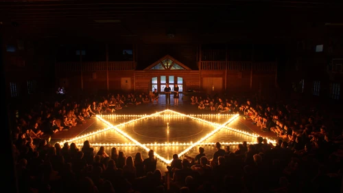 Tisha B’Av services at Camp Modin in Belgrade, Maine. Credit: Courtesy.