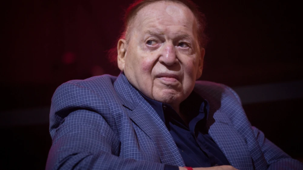 American business magnate Sheldon Adelson attends an American Independence Day celebration at Avenue in Airport City, on July 3, 2018. Photo by Miriam Alster/Flash90