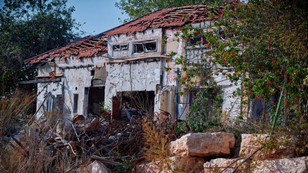 A view of the destruction in Kibbutz Be'eri, one year after the terrorist attack by Hamas on Oct. 7, 2023. Photo by Sharon Leibel/TPS-IL.