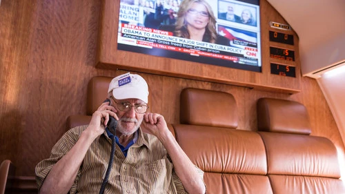 After being released from prison in Cuba, Alan Gross speaks on the phone with President Barack Obama during his flight back to the U.S. on Dec. 17. Credit: White House.