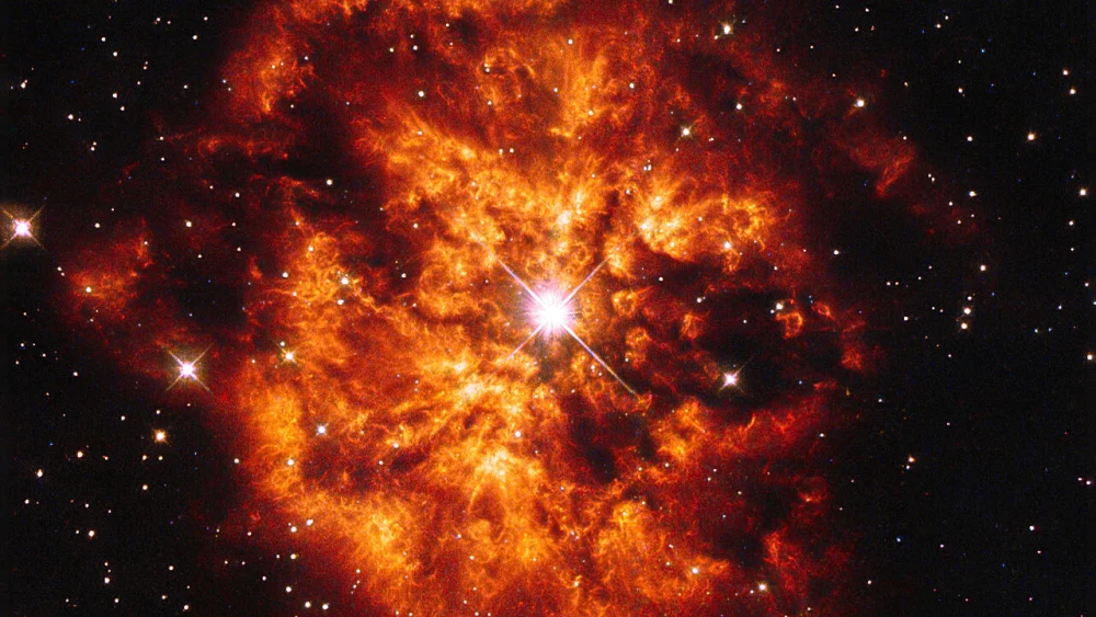 A Wolf-Rayet star and the nebula surrounding it, captured by the Hubble Space Telescope. Credit: NASA/ESA Hubble Space Telescope.