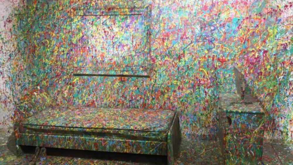 Sam Halabi’s childhood bedroom with its original furniture. Photo by Diana Bletter.