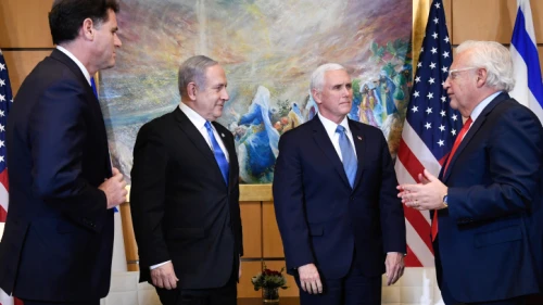 U.S. Vice President Mike Pence meets with Israeli Prime Minister Benjamin Netanyahu at the U.S. Embassy in Jerusalem, on Jan. 23, 2020. Photo by Matty Stern/U.S. Embassy Jerusalem.