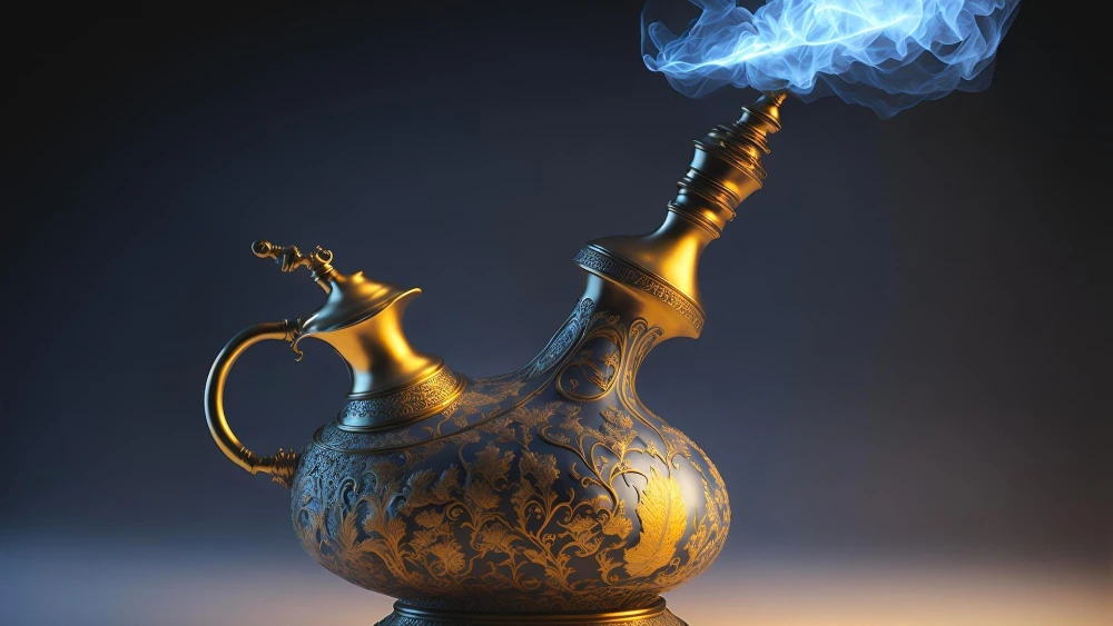 Genie lamp. Credit: TheDigitalArtist/Pixabay.
